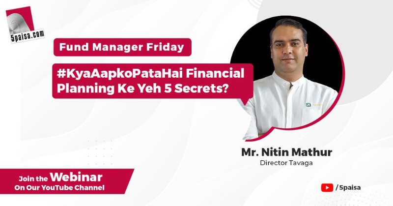 5paisa's tweet photo. #5paisaWebinar #FundManagerFriday
Want to have a robust financial plan for yourself?
Know about the importance of #FinancialPlanning with Nitin Mathur, Director of @Tavaga_Invest
Watch now!👇
#5paisa #FinancialPlanningImportance #Invest