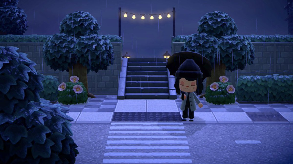 goodnitemoonn's tweet photo. just enjoying the rain #ACNH https://t.co/6FWlsC0l8V