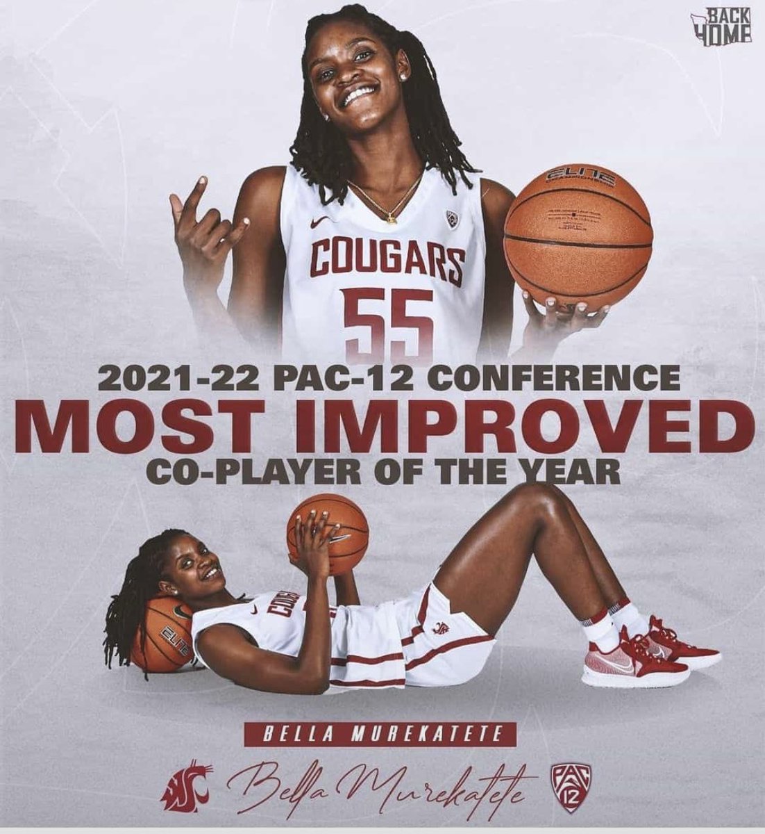 Ernesto_ugeziwe's tweet photo. A Rwandan Bella Murekatete of @WSUCougars named 2022 PAC 12 Womenβs Basketball β Most improvedβ co-player of the year!! π @WNBA @Nike @ferwabaRW
#Rwanda2theWorld π https://t.co/Wm4nbd2q1x