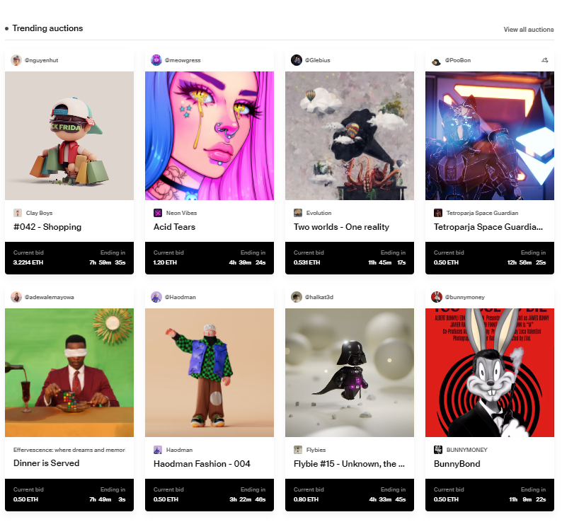 Whaaaaat? 🔥🔥🔥
My NFT is displayed in "Trending auctions" on @withFND 😭❤️