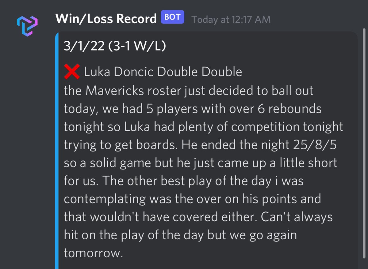 TetherFNF's tweet image. Well the free lock of the day streak ended but we had plenty of other bets to make up for the loss! Let’s start a new and longer streak up tomorrow 😈