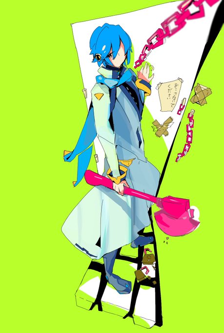 「blue hair shovel」 illustration images(Latest)