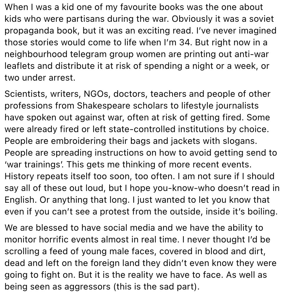 jalenz's tweet image. Eine Freundin von mir aus Moskau hat heute nacht um Mitternacht russischer Zeit diesen längeren Text bei Facebook gepostet. Und da er mir hilft, die Lage dort zu verstehen, hilft er Euch vielleicht auch.
#Ukraine #Russland