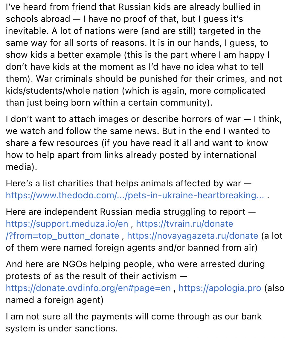 jalenz's tweet image. Eine Freundin von mir aus Moskau hat heute nacht um Mitternacht russischer Zeit diesen längeren Text bei Facebook gepostet. Und da er mir hilft, die Lage dort zu verstehen, hilft er Euch vielleicht auch.
#Ukraine #Russland