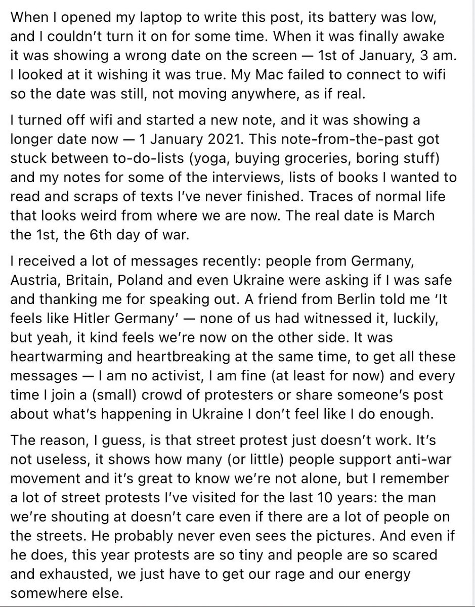 jalenz's tweet image. Eine Freundin von mir aus Moskau hat heute nacht um Mitternacht russischer Zeit diesen längeren Text bei Facebook gepostet. Und da er mir hilft, die Lage dort zu verstehen, hilft er Euch vielleicht auch.
#Ukraine #Russland