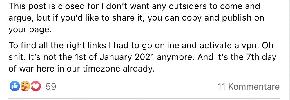 jalenz's tweet image. Eine Freundin von mir aus Moskau hat heute nacht um Mitternacht russischer Zeit diesen längeren Text bei Facebook gepostet. Und da er mir hilft, die Lage dort zu verstehen, hilft er Euch vielleicht auch.
#Ukraine #Russland