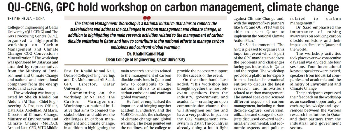 GPC_QU's tweet photo. We would like to thank all attendees and participants who joined us during the "Carbon Management and Climate Change: CO2 Conversion / Mineralization".

Thank you for your contribution to the success of this workshop. looking forward to meeting you again at future events. https://t.co/YcLNsBOOgg
