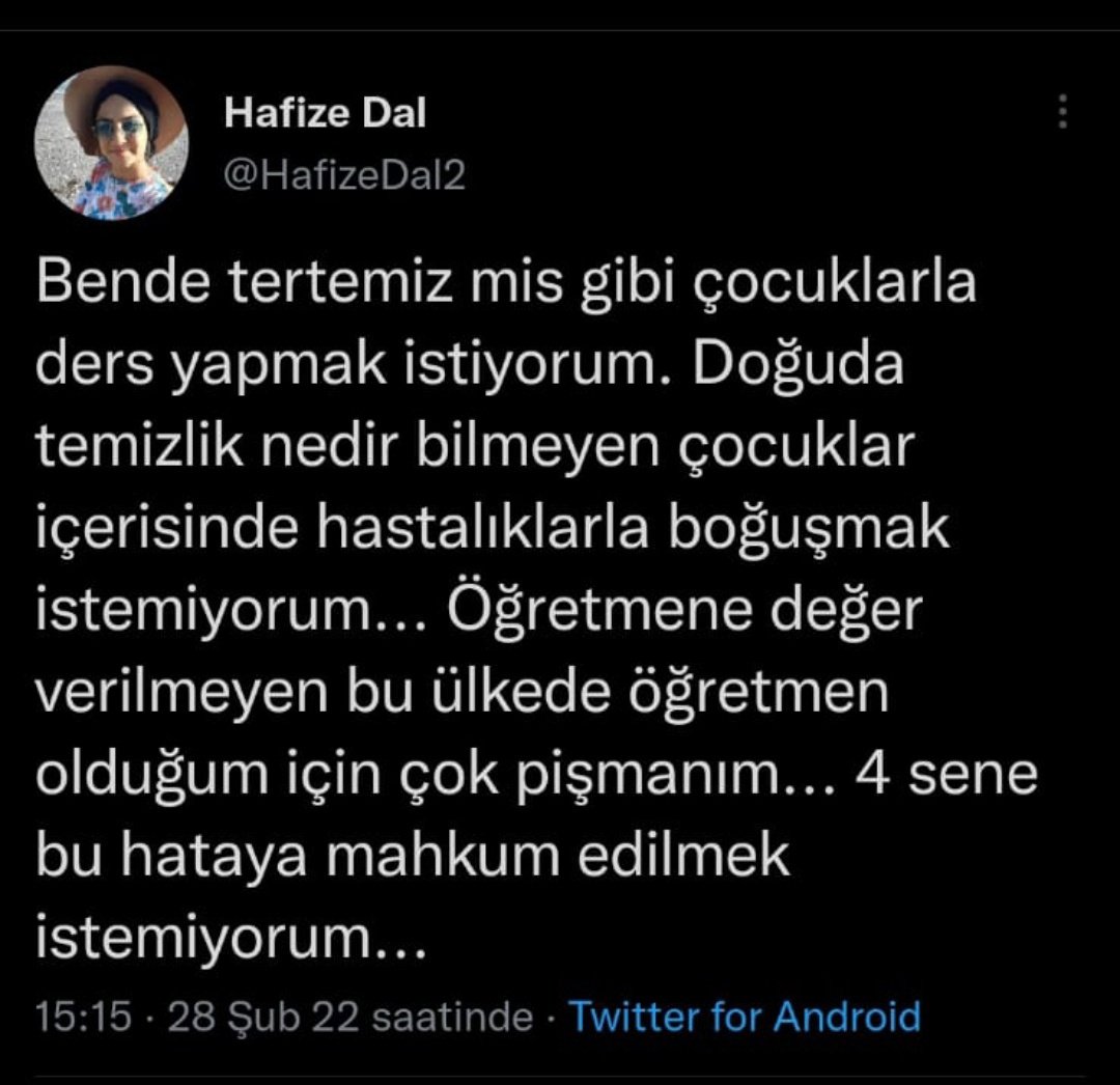 bu öğretmeni görevden alıp yerine "doğuda temizlik nedir bilmeyen çocuklara" da ders vermek isteyen bir öğretmen atar mısınız? hem atanamayan bir öğretmen atanmış olur, hem de ırkçı bir öğretmenden kurtulmuş oluruz. <a href="/tcmeb/">Millî Eğitim Bakanlığı</a>