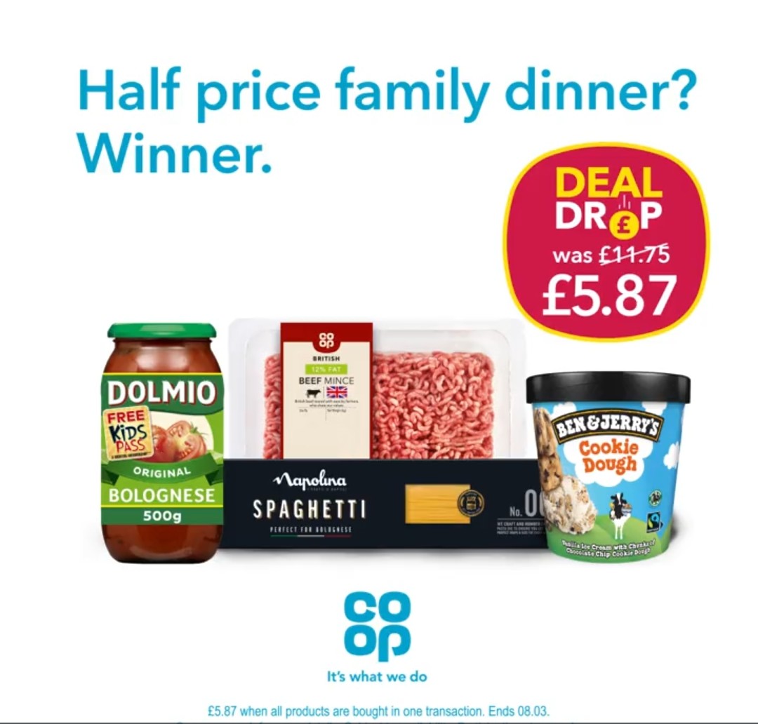 The Big Co-op Deal Drop has Landed.

Half price family dinner? Winner.

#ItsWhatWeDo <a href="/maria_dryburgh/">Maria dryburgh</a> <a href="/mazieblake12345/">Richard Wilkinson</a>