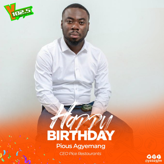 y1025fm's tweet photo. Wishing you a happy birthday and a wonderful business year, Mr. Pious Agyemang, CEO of Pice Pizza &amp; Restaurant 🎂🍾🙌 https://t.co/qpqaKQYWq0