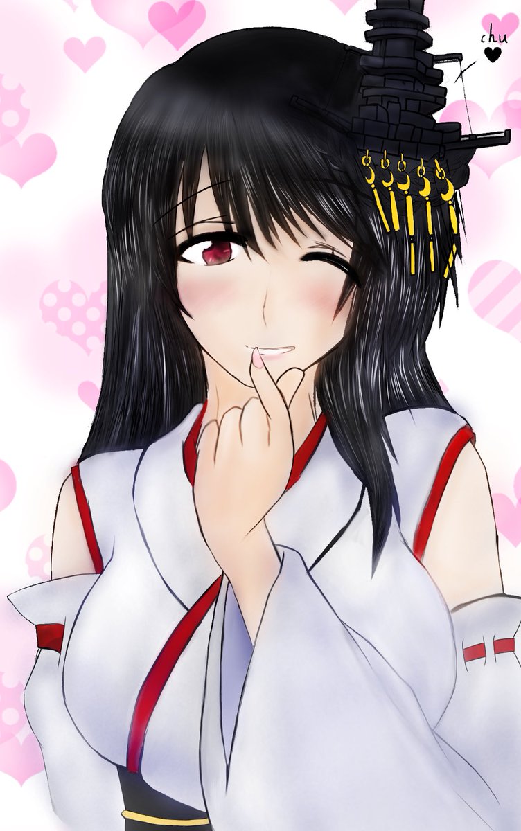 自分の待ち受け用に修正した指ハート扶桑姉様 