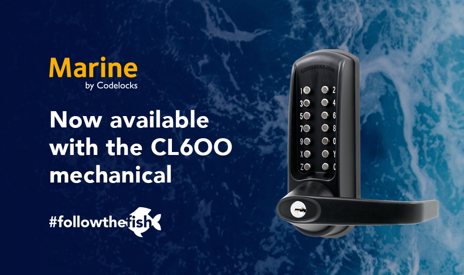 Codelocks's tweet photo. You asked, we delivered! Due to high customer demand we have expanded the Marine by Codelocks range. CL600 now available! https://t.co/U2MfI6weIs 
#NewProduct #AccessControl #FollowTheFish #WeLoveOurCustomers https://t.co/sNXfTBuYIG