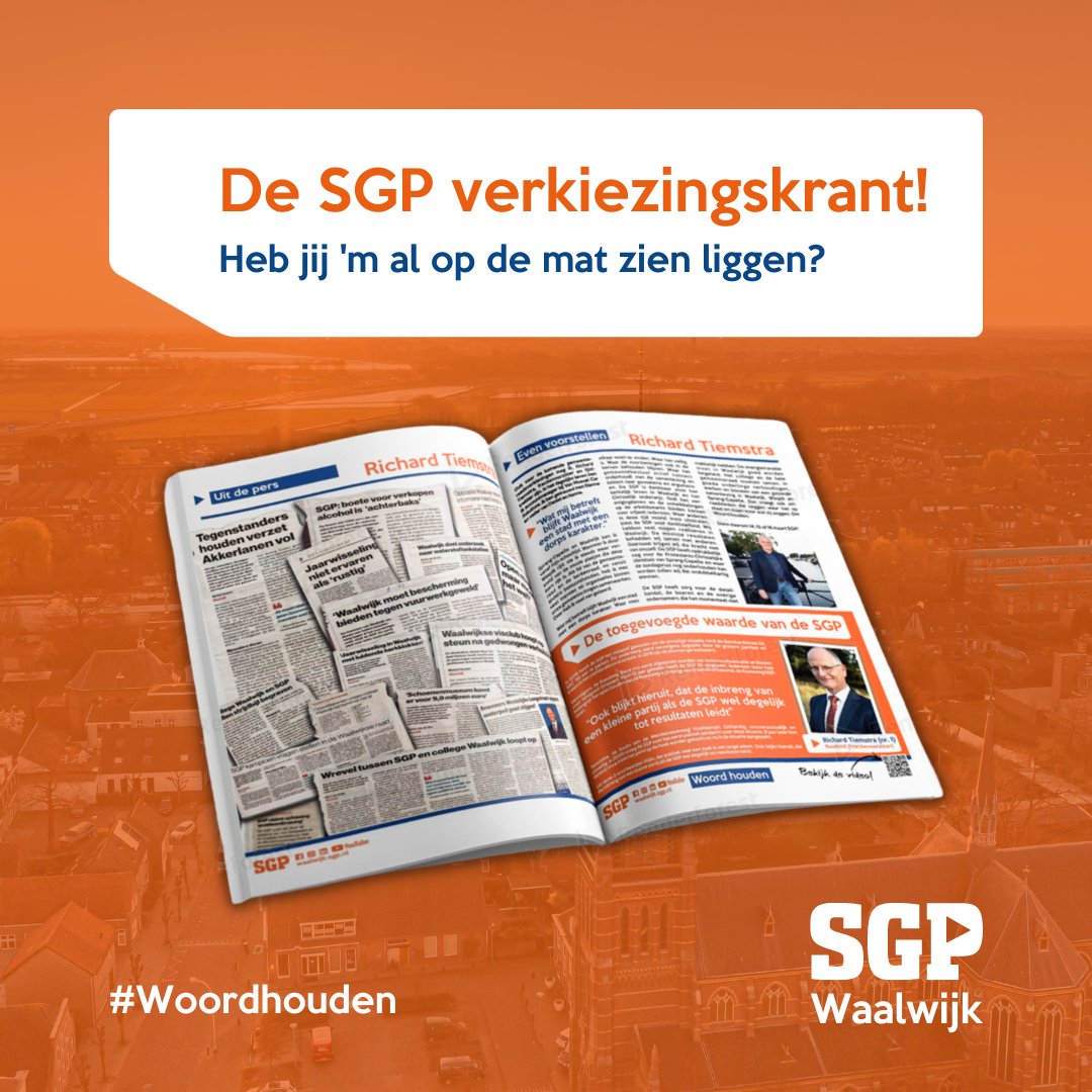 De verkiezingskrant is uit! Check snel je brievenbus of bekijk 'm online: tinyurl.com/verkiezingskra…

#Waalwijk #SprangCapelle #Waspik #verkiezingskrant #Woordhouden #SGPwaalwijk #verkiezingen #GR2022