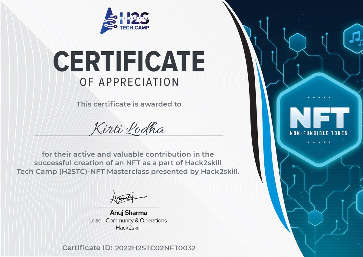 Kirti_Lodha_'s tweet image. Thank you @hack2skill :)
#h2stc #hack2skill