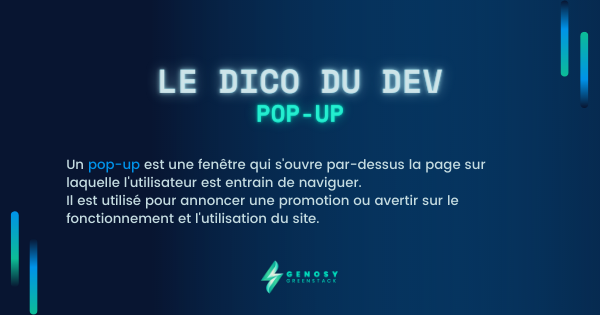 Qu'est-ce qu'un Pop-up 💬
#popup #siteinternet #dicodudeb #donneespersonnelles #navigationweb #genosy #agenceweb #webdesign #genosygreenstack
