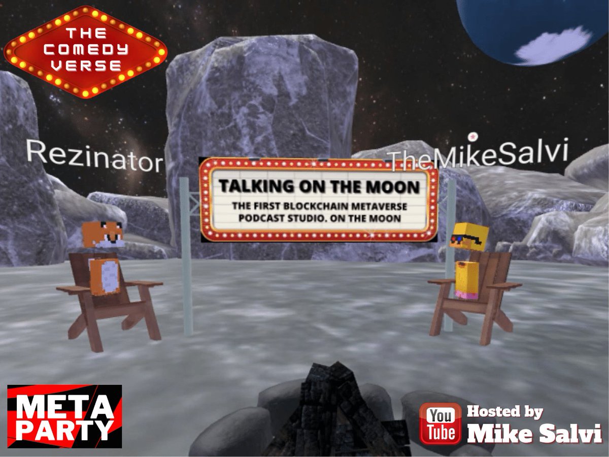 Back on the moon with <a href="/MetaPartyDCL/">MetaParty</a> co-founder <a href="/RezinatorDCL/">Rezinator | MetaParty</a>. Drops today at 12pm EST, watch the premiere with us at <a href="/TheComedyVerse/">TheComedyVerse</a> 13 Urbino Ave in <a href="/cryptovoxels/">Voxels</a>