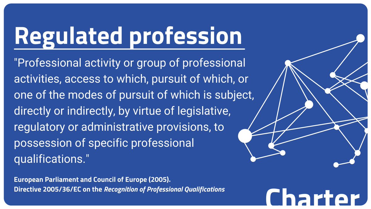 AllianceCharter's tweet photo. 🔵Last set of #CharterAllianceEU key concepts definitions on #Heritage E&T:
➡️#Occupation - #RegulatedProfession
✅#CHARTER understands 'occupations' and 'professions' to be synonymous terms: what else is a profession, but a group or set of jobs with similar characteristics? https://t.co/Luf3yHESYd