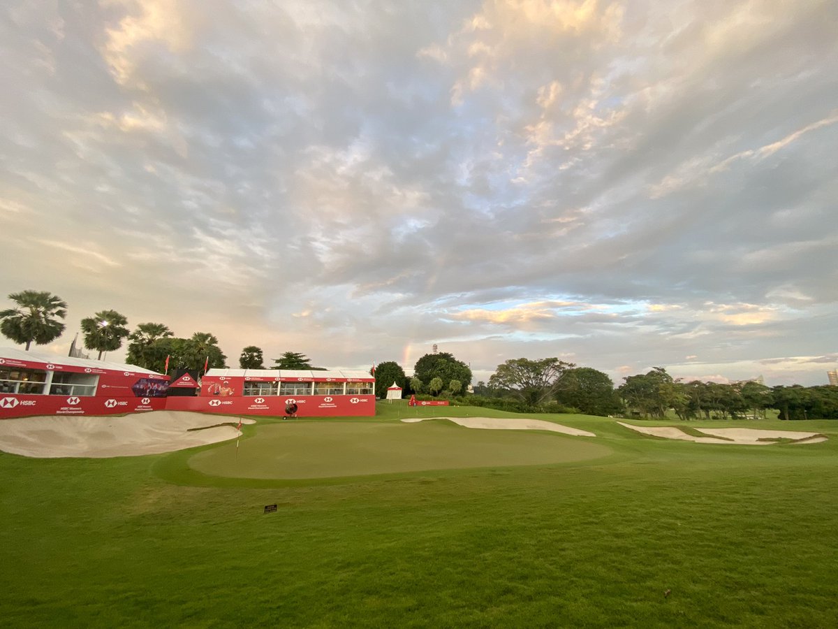 RThompsonTurf's tweet image. Little rainbow for Evening Maintenance. Ready for Round 1 tomorrow