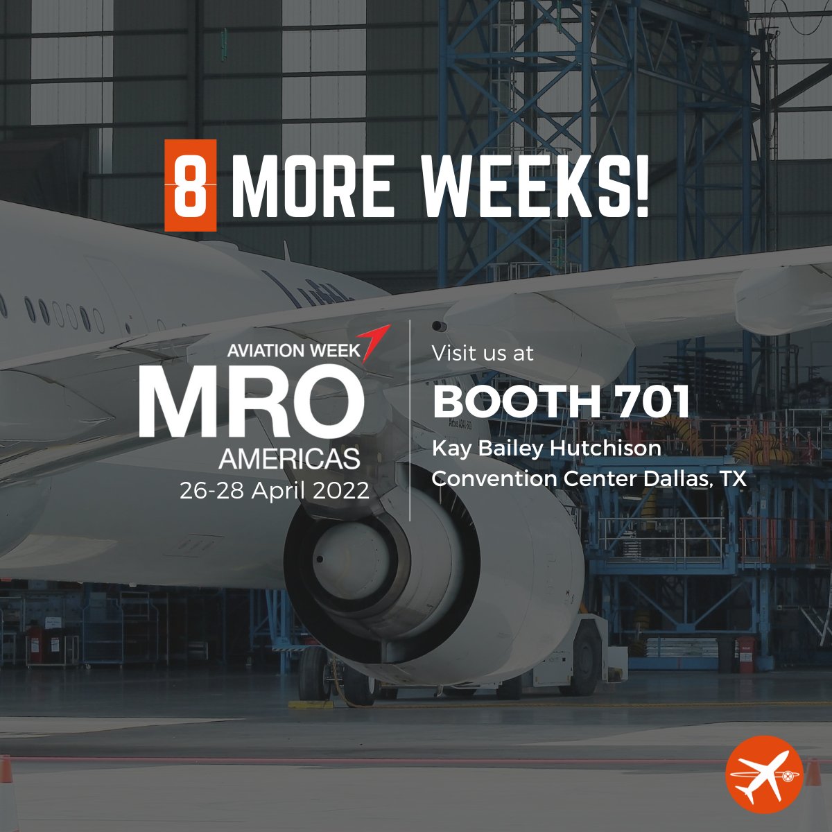You are invited to visit us at booth 701 at MRO Americas in Dallas!

Come by and have a chat with us to learn how drones improve speed, quality and completeness of aircraft inspections. 

We hope to see you there!
#MROAM  #avweekevents #aerospace #aviation #MRO #OEMs #airlines