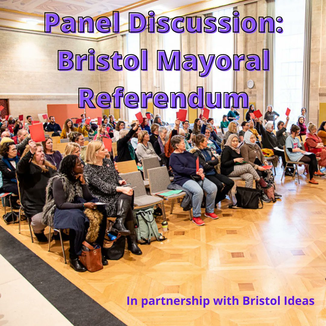 Join us for this special panel discussion with @bristolideas as part of our International Women's Day event on Saturday, where @josclark6, @jayacg, @bristol_pip, @lilyfitzg2 & @EstellaTincknel will be discussing the importance of the Mayoral Referendum in May. City Hall 11am-12pm