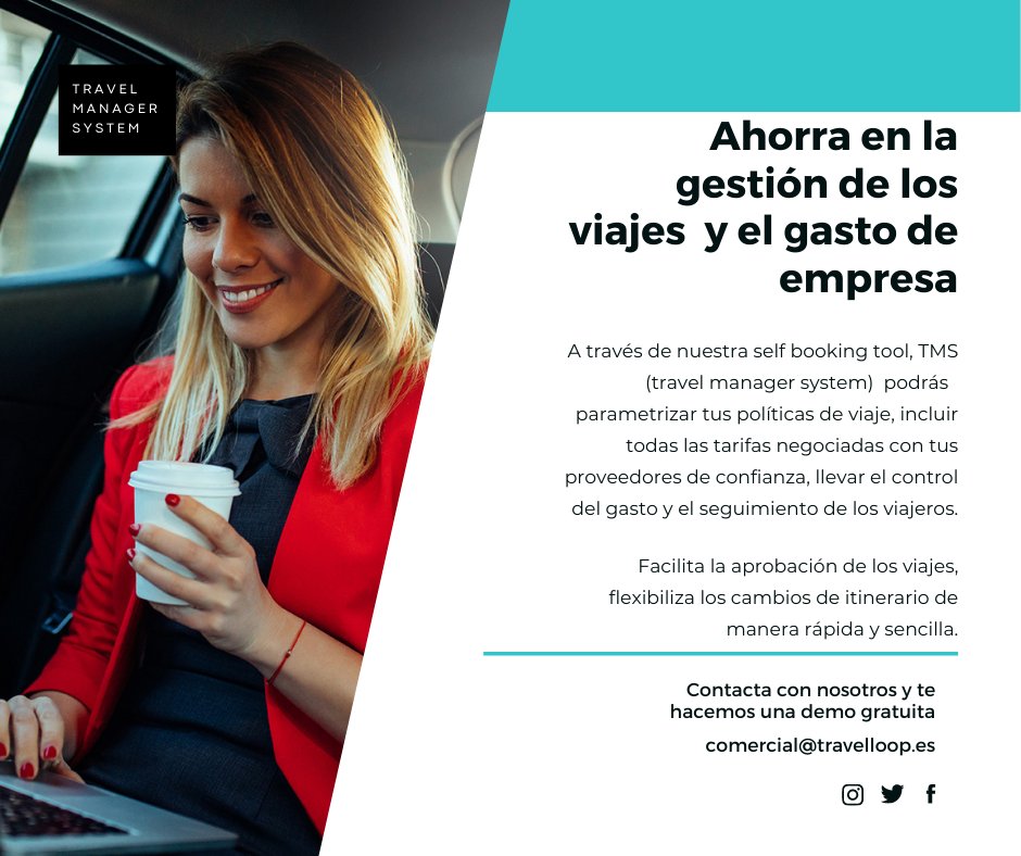 TravelLoop's tweet image. ¿Buscas una herramienta de autorreservas que te permita tener todos los viajes de empresa organizados y además ahorrar en costes?
TRAVEL MANAGER SYSTEM
#selfbookingtool #viajesdenegocio #businesstravel #negocios #tecnología #viajerosfrecuentes #innovación