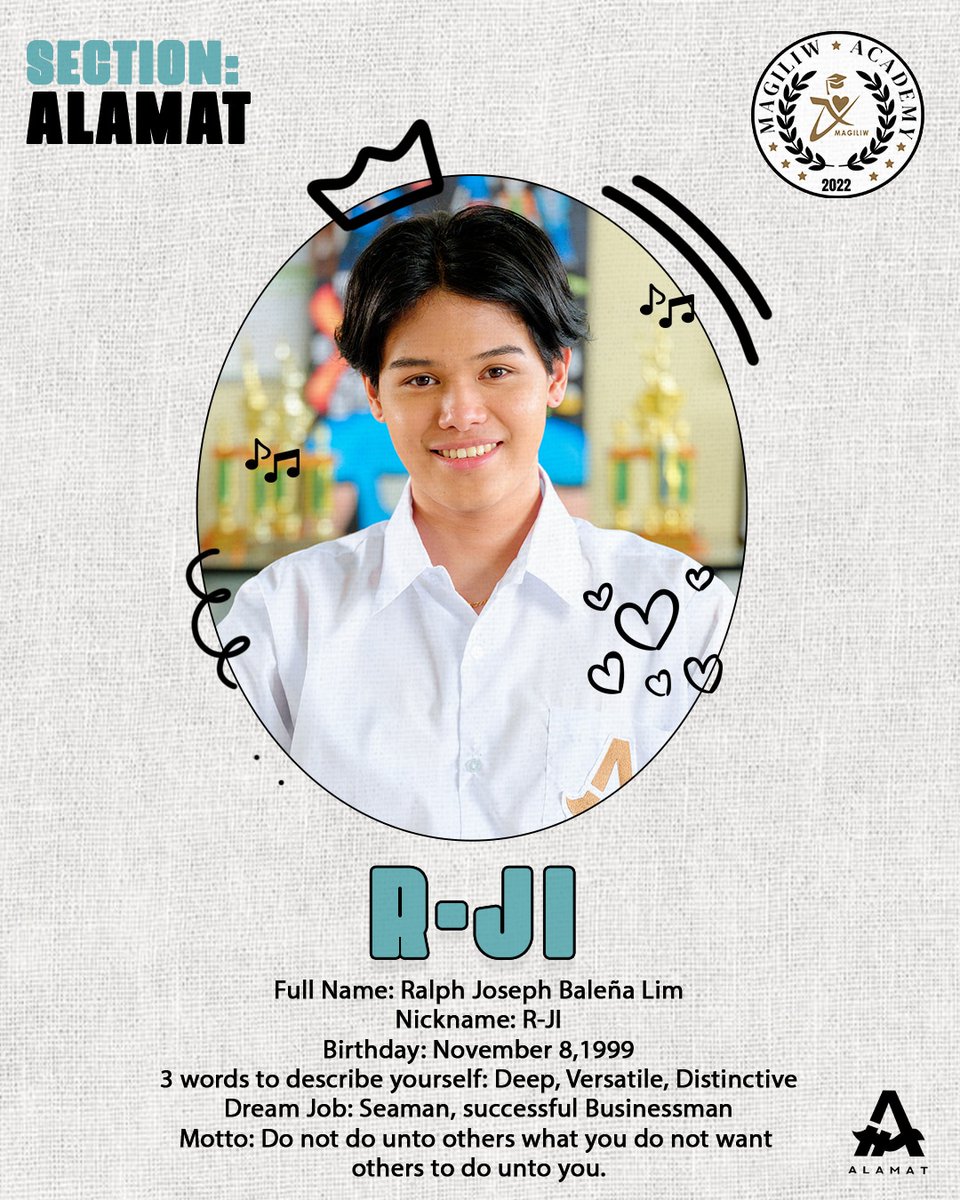 Official_ALAMAT's tweet photo. Student 3: R-JI
Kilalanin ang students ng SECTION: ALAMAT

Enroll na sa Magiliw Academy! 
School of 2022

Coming Soon on our YouTube Channel. https://t.co/yEBBUl8XW7