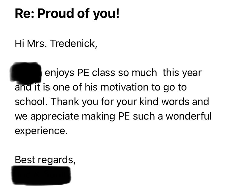 CoachTreds's tweet photo. Love hearing this 🥰! #PEGoals https://t.co/hQ5kHNv8HA