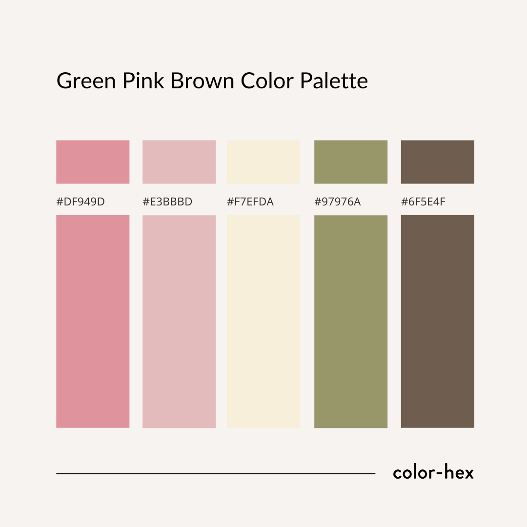 Color Hex - Color Palettes on X: Green Pink Brown Color Palette