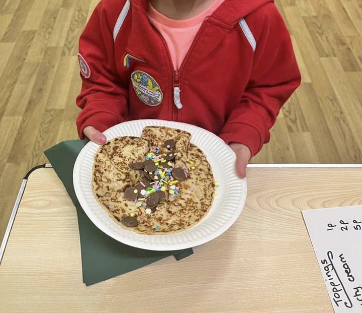 1stCressing's tweet photo. This week the Rainbows had to order their pancake toppings from a limited budget to make the perfect combination! 🌈 #Girlguiding #SkillsForTheFuture #PancakeDay https://t.co/brjzWoYB1B