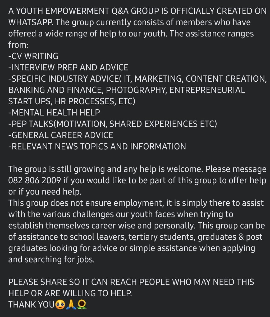 Singh_9609's tweet photo. Hey guys, I've created a group to assist our youth and their development. Please reach out to me if you can be of assistance or need assistance.
RT for exposure.🙏❤🌻 https://t.co/KYTCQNguJO