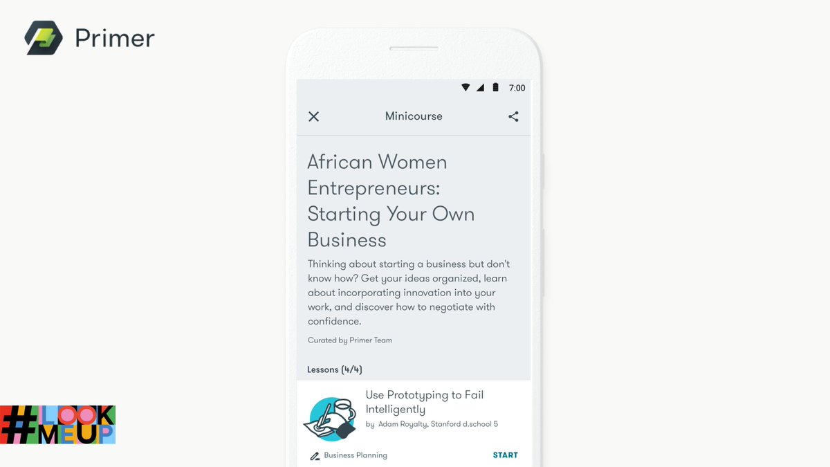 googleafrica's tweet photo. Are you a woman looking to start or grow your business? Begin by taking 5-min lessons that are simple to grasp.  We've teamed up with the #GooglePrimer app to provide free mini-courses on a variety of topics. 

Get started ➡️ https://t.co/b8JeaTA2Pa #LookMeUp #GrowwithGoogle #iwm https://t.co/GW7SKaaIDk