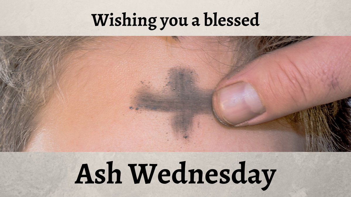 Today is #AshWednesday marking the beginning of #Lent, a 40-day season of penance, reflection and fasting.  Signing the cross with Ash on the forehead is a visible symbol of penance. Take some time to consider your Lenten journey.