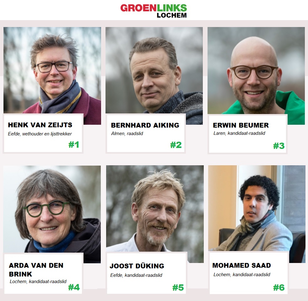 GLLochem's tweet image. GroenLinks Lochem: 19 betrokken inwoners op de lijst #GR22. Maak kennis met de eerste zes kandidaten: lochem.groenlinks.nl/kandidaten-gro…