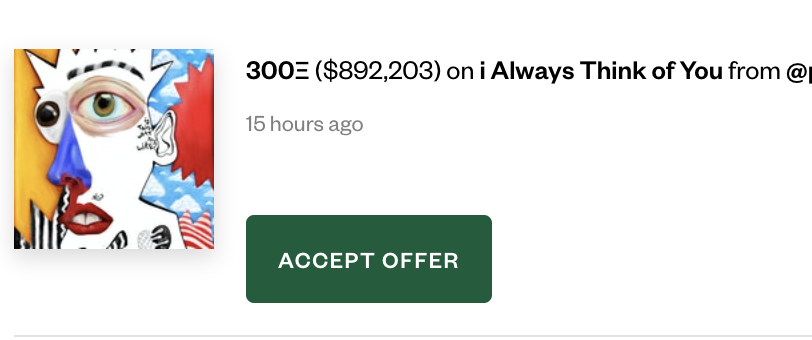 timrix's tweet photo. Two years ago I bought @fewocious  first NFT for 4.5 ETH. now I received an offer of 300 ETH. https://t.co/iSdHwfG6uY