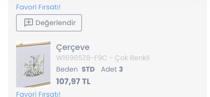 Tanesini %50 indirimli şekilde 36 TL’ye sipariş ettiğim çerçevelerin ilk fiyatı 30 TL’ymiş. Bari etiketi kesip gönderseydiniz. Bu kadar açık enayi yerine konulmak biraz üzdü 🥲<a href="/LCWaikiki/">LC Waikiki</a>