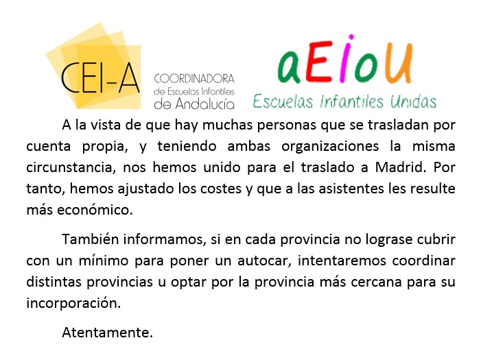esc_inf_unidas's tweet photo. Seguimos preparando nuestra manifestación nacional en Madrid, que queremos que sea masiva junto a #Fenacein todas sus organizaciones por la #educacioninfantil
6 de marzo. 12:30
Ayudemos a las familias a escolarizar y a los centros a llenar vacantes https://t.co/e7Gd48rPx4