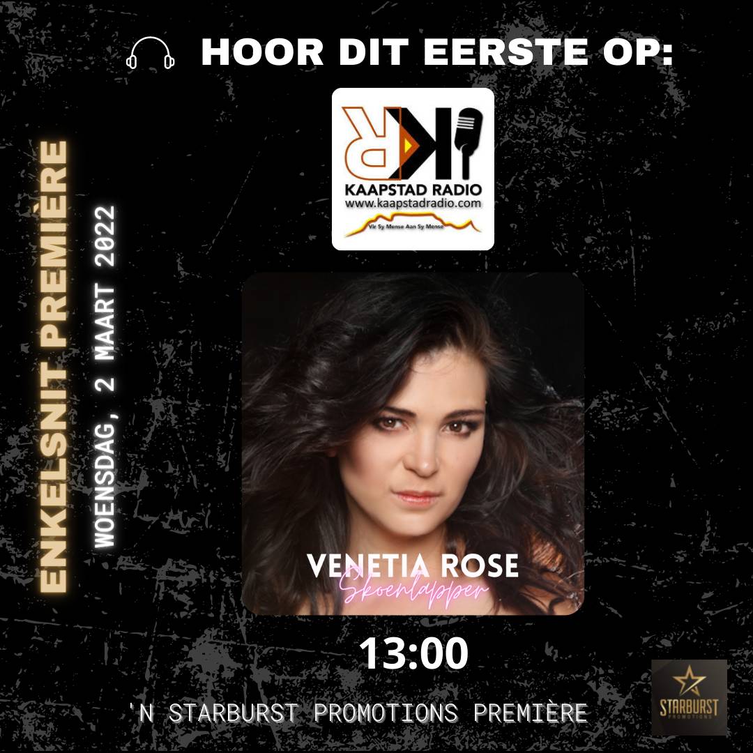 Onthou! Skakel-in op <a href="/KaapstadRadio/">Kaapstad Radio</a> om 13H00 wanneer hulle met <a href="/VenetiaRose/">Venetia Rose</a> gesels oor haar nuwe enkelsnit, #Skoenlapper 🦋

cc <a href="/AlishiavanDev/">Alishia</a>