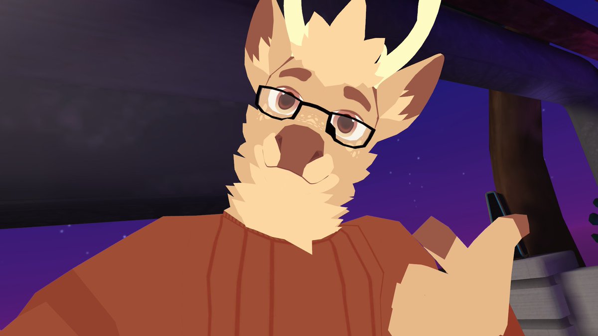 cinnamoncervine's tweet photo. i finally got my 3D model into vr chat :3 https://t.co/9IzJsfqPXh