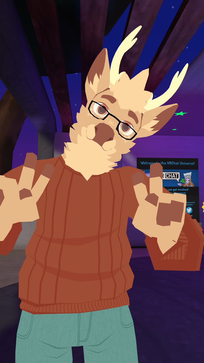 cinnamoncervine's tweet photo. i finally got my 3D model into vr chat :3 https://t.co/9IzJsfqPXh