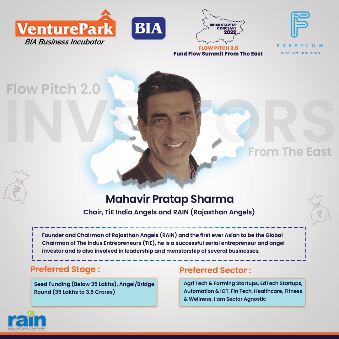 freeflow_zone's tweet photo. Here's presenting our Investor of Flow Pitch 2.0!
Mahavir Pratap Sharma, Founder and Chairman of RAIN Jaipur.
Glad to have you onboard!
#flowpitch2 #freeflow #bia #biharindustriesassociation #venturepark #FundraisingEvent #FlowPitch #PitchEvent #startup #entrepreneurship #bihar https://t.co/7K6JxEkxJ6