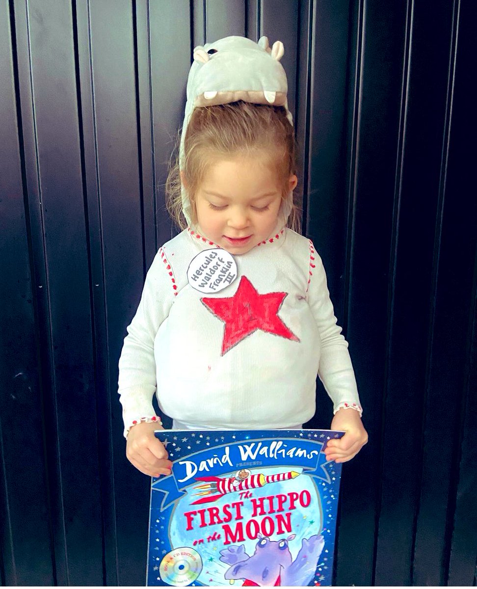 Lee_Carroll's tweet photo. Finishing off our #WorldBookWeek hat trick with this @davidwalliams banger: The First Hippo on the Moon.       #peaked https://t.co/96BNhaNk1r