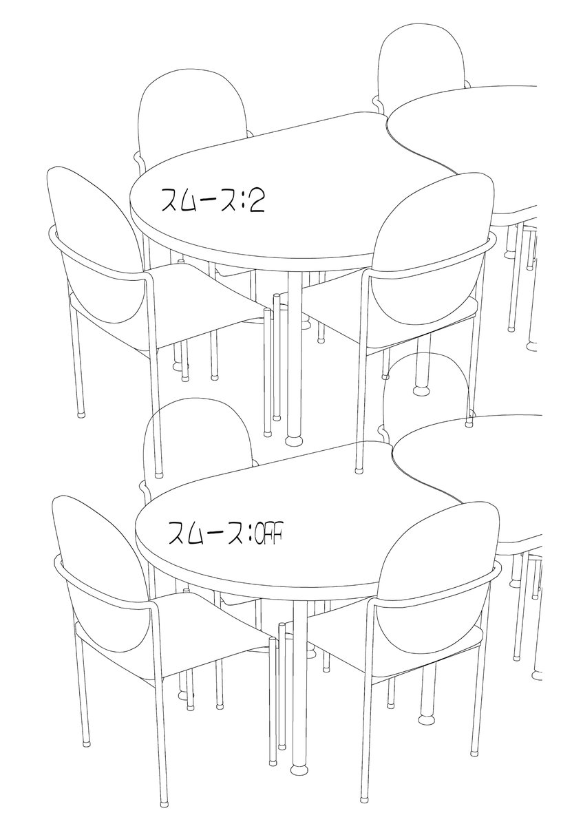 スムースは自作の拙い素材もそこそこマシにしてくれるので結構使ってる 