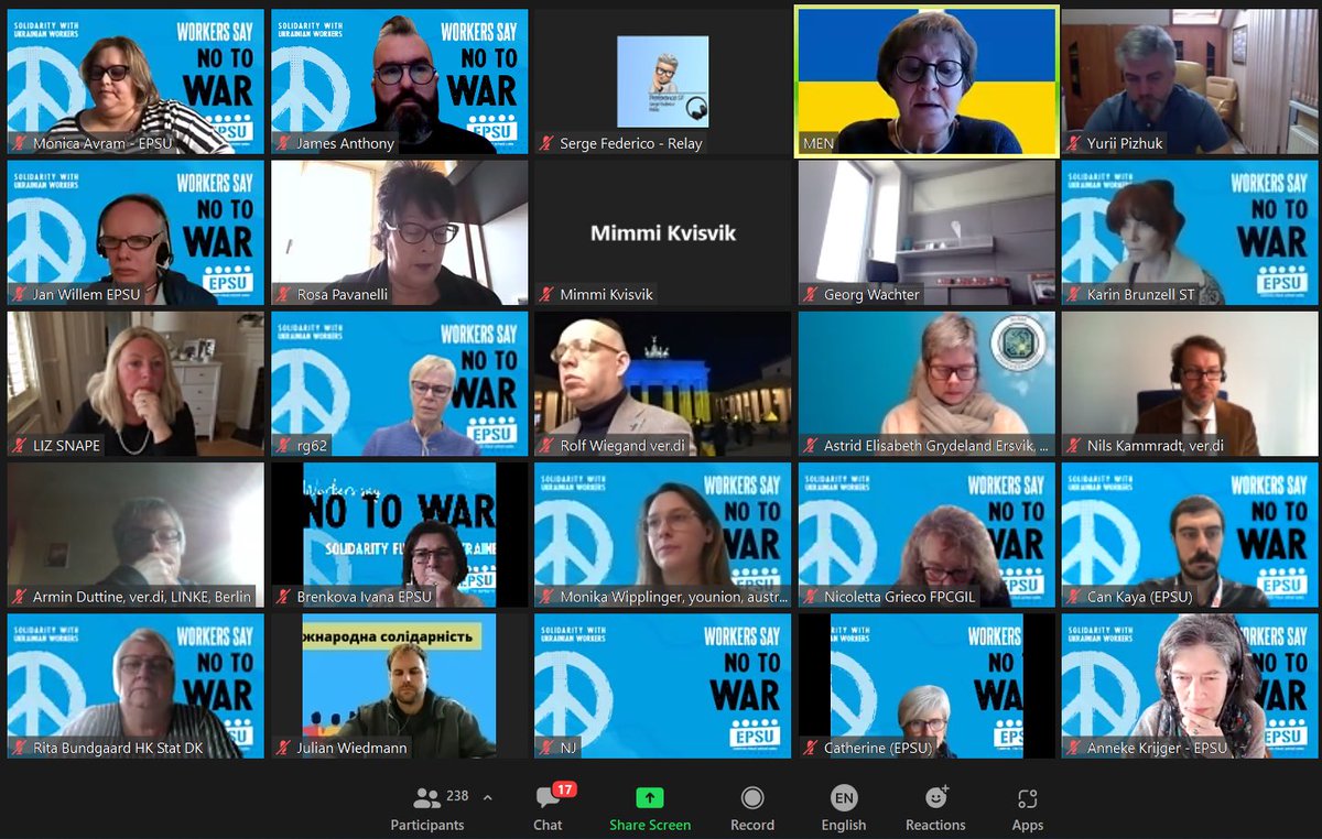 Emotional to hear from Ukrainian trade unionist speaking to public service unions. 

<a href="/EPSUnions/">EPSU</a> and <a href="/PSIglobalunion/">Public Services International @psiglobalunion.bsky</a> standing in solidarity with Ukrainian workers and their unions. 

#solidarityWithUkraine
#Ukraine