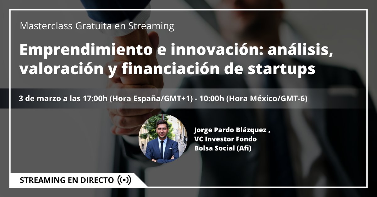 ¿Qué puntos clave tiene qué medir un #emprendedor al gestionar su empresa? ✅

📌 Masterclass Gratuita "Emprendimiento e innovación: análisis, valoración y financiación de startups"

📅 3 de marzo

💻 Streaming en Directo

¡Último día para inscribirte! ⬇

afiescueladefinanzas.es/masterclass-em…