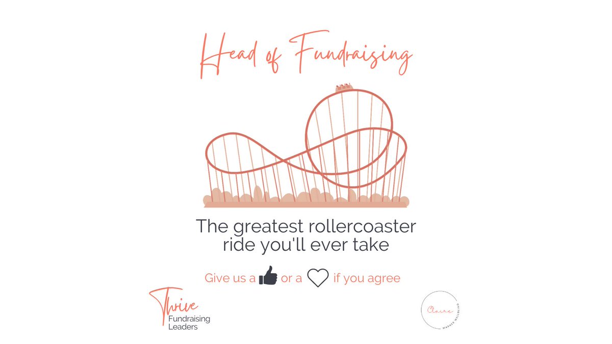 ClaireWarner's tweet photo. Being a Director of / Head of / Manager of Fundraising is quite possibly the greatest rollercoaster ride you'll ever take

Give us a 👍🏽 or a ❤️  if you agree

#fundraising #fundraisers #notprofit #nonprofit #charity https://t.co/URLLRCpVe6