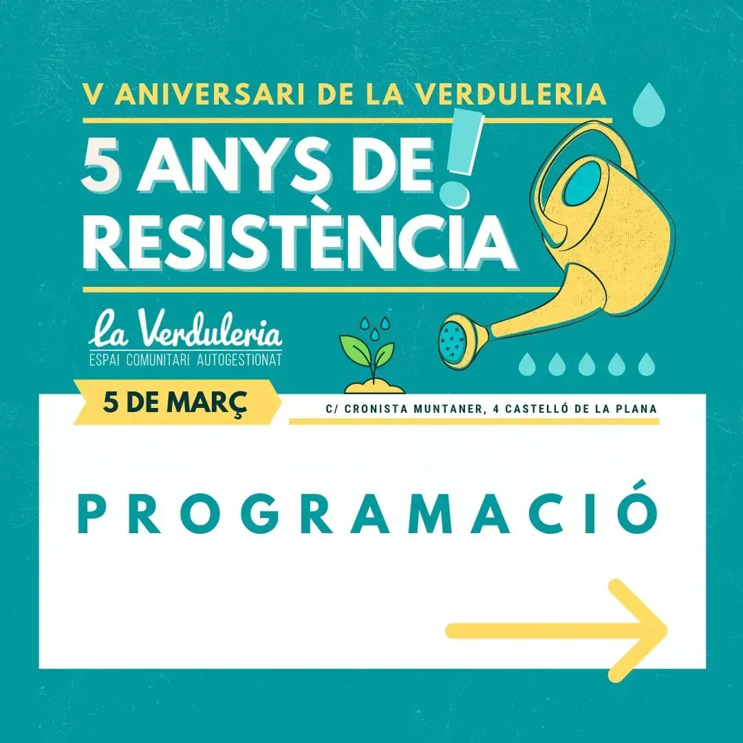 La Verdu fa 5 anys! Aquest projecte va nàixer fa un poc més de cinc anys. Es farà el dissabte 5 de març a partir de les 11.
Bo, esperem poder compartir un dia bonic de celebració. Ací vos podeu apuntar als campionats! 👇
docs.google.com/forms/d/13yHs4…