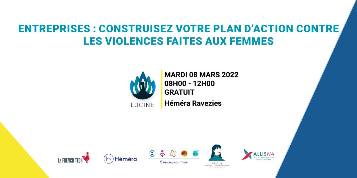 [#NeRienLaisserPasser] Construisons ensemble votre plan d’actions lors d’un atelier thématique organisé par @LucineGroup.
Le 08 Mars 2022
8H-12H 
S’inscrire : bit.ly/3IKaWvG 
<a href="/MCottyEslous/">Maryne Cotty-Eslous</a> #Santé #Luttecontrelaviolence #DTx
#egalitéfemmeshommes #genderequality #HeForShe
