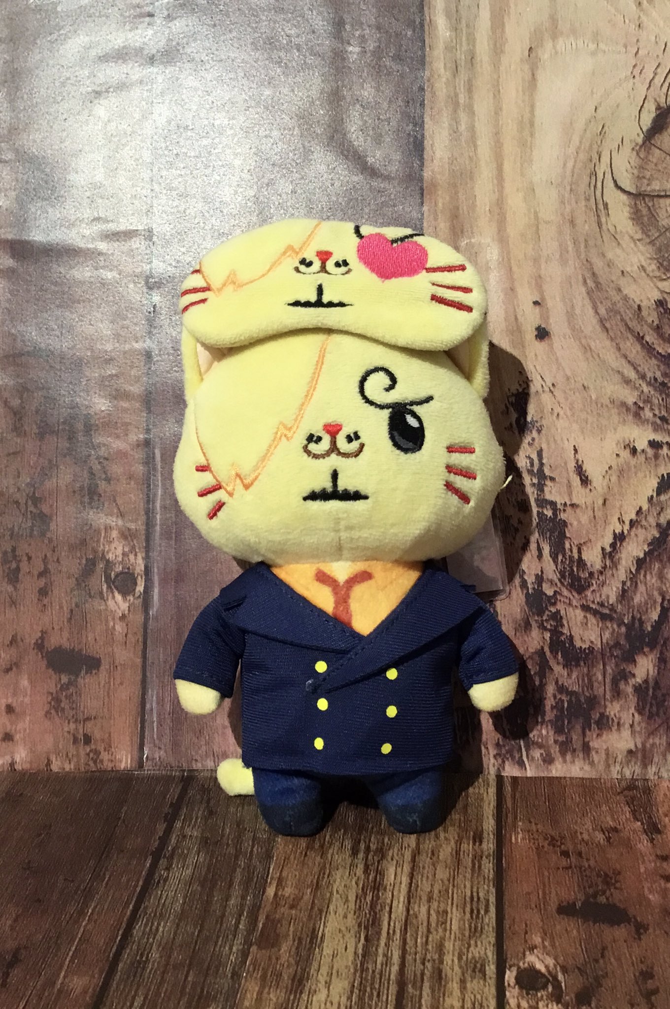 ワンピース　with cat アイマスク付きぬいぐるみキーホルダー　サンジ　1弾