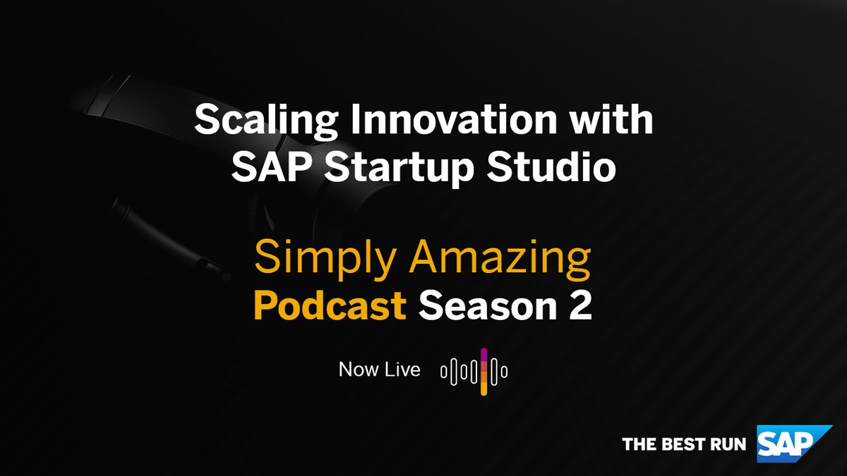 The wait is over. 

The new episode of the Simply Amazing Podcast season 2 by SAP Labs India is live on our channels. 

Tune in to hear interesting stories about the startup ecosystem and how <a href="/SAPStartupStudi/">SAP Startup Studio</a> is scaling innovation. 

Listen - sap.to/6011KjjcP 

@openSAP