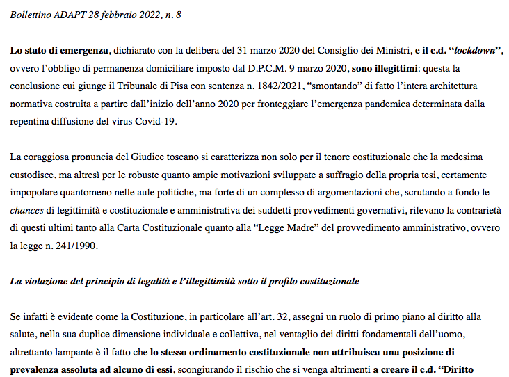labour_lawyers's tweet photo. Stato di emergenza e lockdown dichiarati illegittimi: diritto alla salute “tiranno” rispetto alle altre libertà fondamentali. Il commento di Andrea Tundo per @bollettinoADAPT->https://t.co/ebXODCvUH2 https://t.co/6O3tYWSq3U
